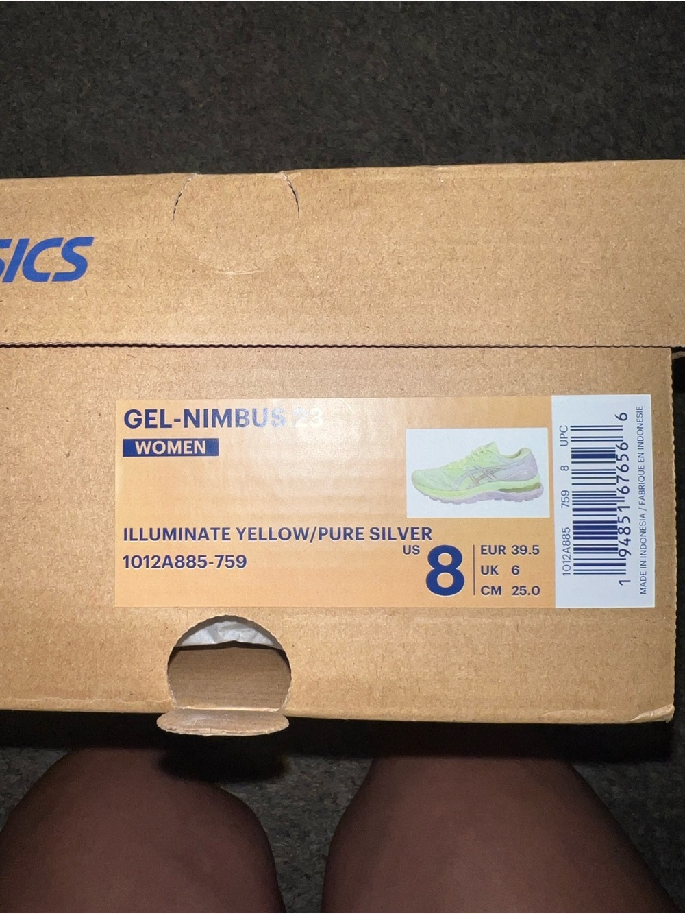 Brand new!! ASICS Gel-Nimbus 23 Sneakers - Illuminate Yellow & Silver - Picture 3 of 12